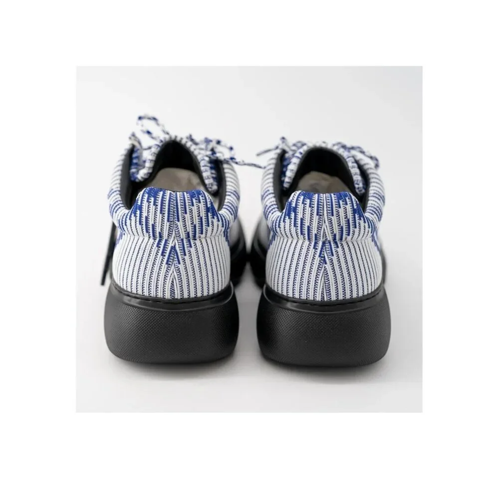 Burberry Creeper Check Pattern Woven Lace Up Derby Shoes Mens 9 US / 42 Euro NIB